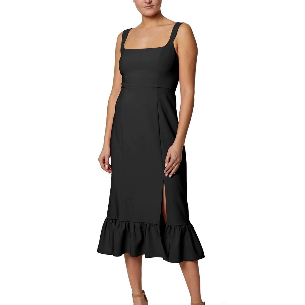Laundry by Shelli Segal Sleeveless Knee Midi Dress in Black Size 14 NWT